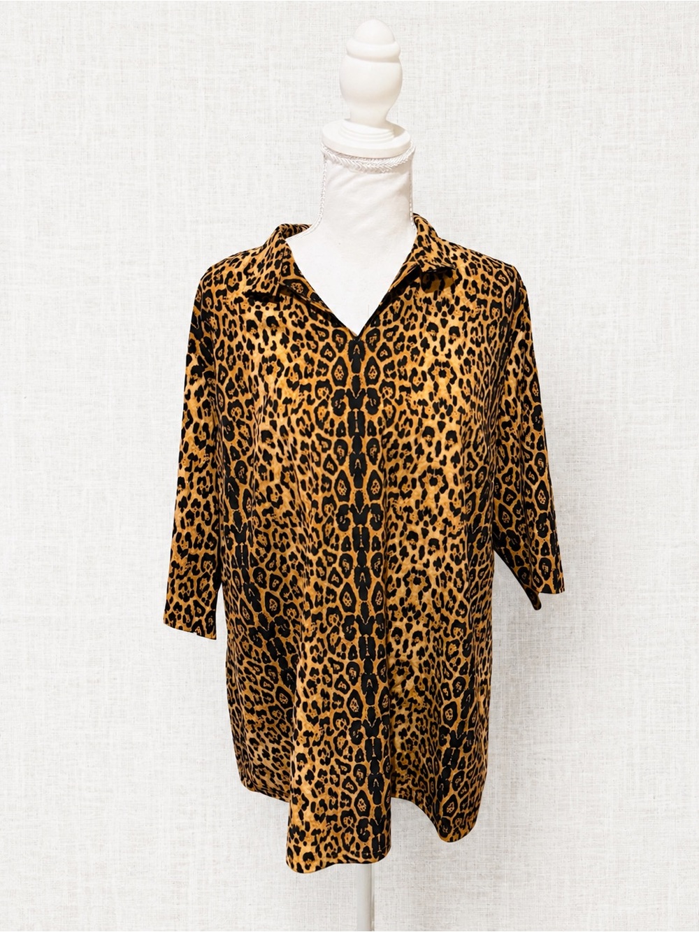Peter Nygard Leopard Print Button-Down Shirt - Brown/Black